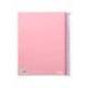 Bloc Liderpapel Din A4 micro jolly cuadrícula 5mm 5 bandas 4 taladros tapa forrada 75 gr 140 hojas rosa