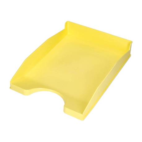 BANDEJA SOBREMESA PLASTICO Q-CONNECT COLOR AMARILLO PASTEL OPACO 240X70X340MM