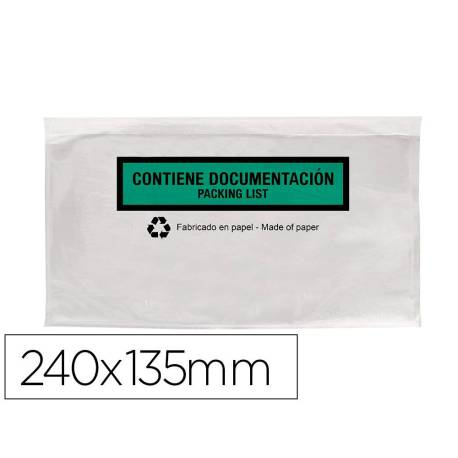 SOBRE AUTOADHESIVO MARCA Q-CONNECT PORTADOCUMENTOS MULTILINGUE 240X135 MM SIN VENTANA 100% PAPEL PAQUETE DE 100 UNIDADES