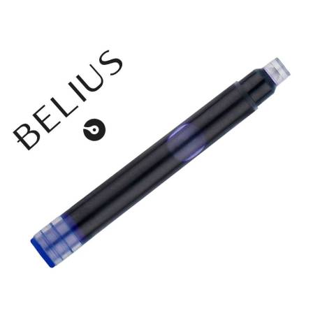 TINTA ESTILOGRAFICA BELIUS COLOR AZUL CAJA 6 CARTUCHOS