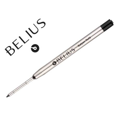 RECAMBIO BOLIGRAFO BELIUS COLOR NEGRO 0,8 MM CAJA 3 UNIDADES