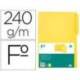 SUBCARPETA CARTULINA LIDERPAPEL FOLIO PESTAÑA SUPERIOR 240G/M2 AMARILLO