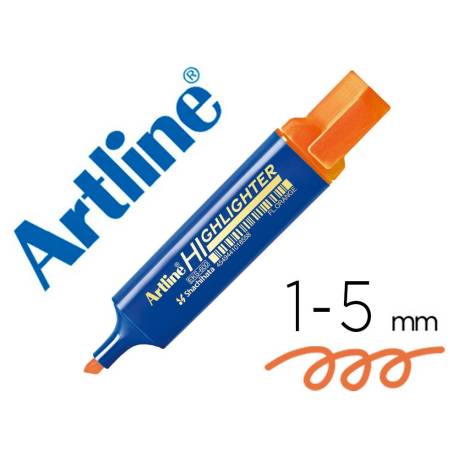 ROTULADOR ARTLINE FLUORESCENTE EKS-600 COLOR NARANJA PUNTA BISELADA