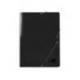 CARPETA LIDERPAPEL GOMAS FOLIO 3 SOLAPAS CARTON PLASTIFICADO COLOR NEGRO