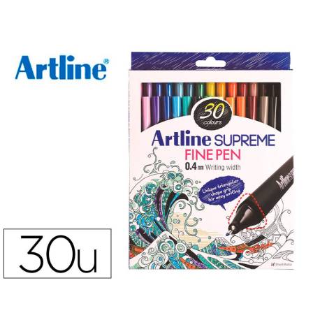 ROTULADOR ARTLINE SUPREME EPFS200 FINE LINER PUNTA DE FIBRA 0,4 MM BOLSA 30 UNIDADES COLORES SURTIDOS