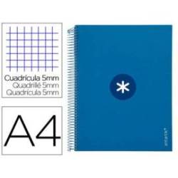 CUADERNO ESPIRAL LIDERPAPEL DIN A4 MICRO ANTARTIK CUADRICULA 5 MM AZUL CARTON FORRADO