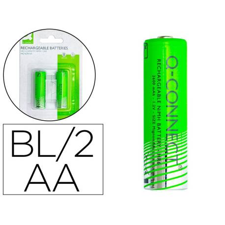 PILA MARCA Q-CONNECT ALCALINA AA RECARGABLE BLISTER DE 2 UNIDADES