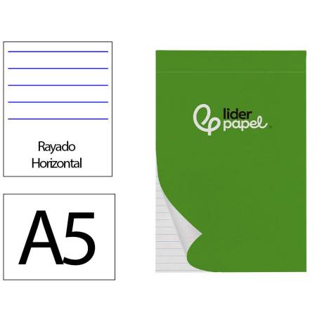 Recambio Liderpapel Din A5 60 gr rayado horizontal 7 mm