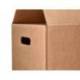 CAJA PARA EMBALAR MARCA Q-CONNECT AMERICANA CON ASAS CARTON RECICLADO CANAL SIMPLE 5 MM COLOR KRAFT 400X290X220 MM