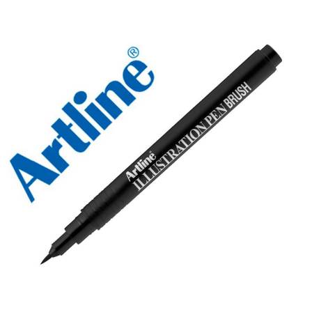 ROTULADOR MARCA ARTLINE BRUSH NEGRO ILLUSTRATION PEN EK-28FILN PUNTA PINCEL