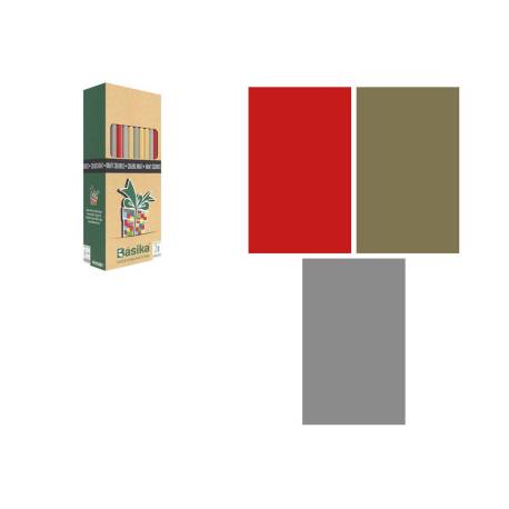 PAPEL DE REGALO MARCA BASIKA KRAFT COLORES ROLLO ANCHO 70 CM LONGITUD 2 MT COLORES SURTIDOS GRAMAJE 50 GR