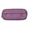 ESTUCHE PORTATODO LIDERPAPEL CLASSIC OVALADO 2 CREMALLERAS CON BOLSILLO DELANTERO 210X90MM COLOR MORADO EMPOLVADO