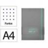 CUADERNO CON GOMILLA ANTARTIK NOTES TAPA DURA DIN A4 HOJAS PUNTOS GRIS Y TURQUESA 100 HOJAS 80 GR FSC