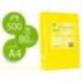 Papel color Q-connect A4 80g/m2 pack 500 hojas Amarillo intenso