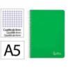 CUADERNO ESPIRAL LIDERPAPEL DIN A5 WITTY TAPA DURA 80H 90GR CUADRO 4MM CON MARGEN VERDE