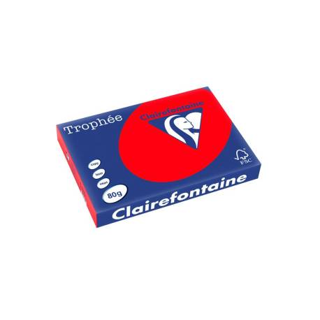 PAPEL COLOR MARCA TROPHEE A3 80GR ROJO CORAL PAQUETE DE 500 HOJAS