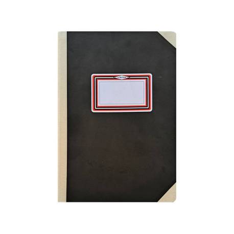 LIBRO CARTONE COSIDO MARCA FERNANDES FLECHA DIN A6+ RAYADO HORIZONTAL 50 HOJAS 100 GR NEGRO