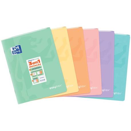 LIBRETA ESCOLAR MARCA OXFORD EASYBOOK TAPA PLASTICO DIN A5 48 HOJAS HORIZONTAL COLORES PASTEL SURTIDOS