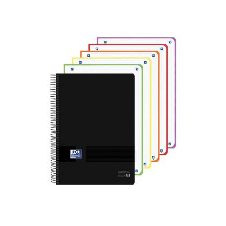 CUADERNO ESPIRAL MARCA OXFORD EUROPEANBOOK 5 TAPA PLASTICO DIN A4+ 120 HOJAS CUADRO 5 MM COLOR NEGRO