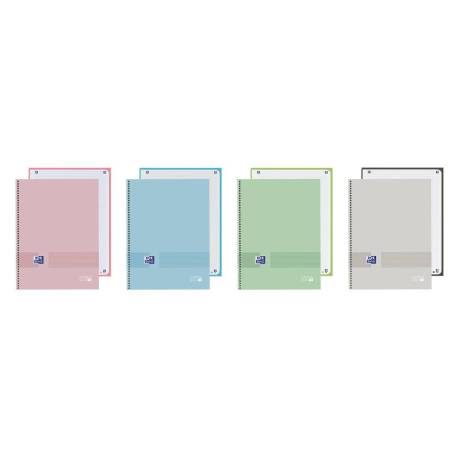 CUADERNO MARCA ESPIRAL OXFORD EUROPEANBOOK 1 YOU TAPA EXTRADURA DIN A4+ 80 HOJAS CUADRO 5 MM COLOR PASTEL