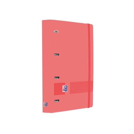 CARPETA 4 ANILLAS MARCA OXFORD EUROPEANBINDER LIVE&GO TAPA POLIFOAM DIN A4 + RECAMBIO 120 HOJAS CUADRO 5 MM SANDIA