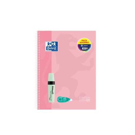 CUADERNO MARCA ESPIRAL OXFORD EBOOK 10 TAPA EXTRADURA DIN A4+ 120H CUADRO 5 MM + PACK FANCY ROLLER + PACK ROTULADORES