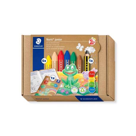 SET DE DIBUJO MARCA STAEDTLER NORIS JUNIOR MIXTO LAPICES DE CERA ACTIVIDADES INFANTILES 8 PIEZAS