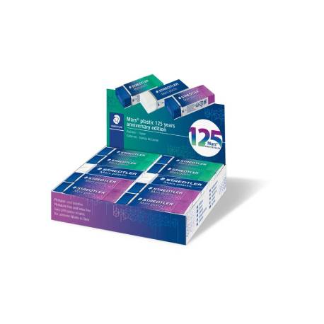 GOMA DE BORRAR MARCA STAEDTLER MARS PLASTIC 125 ANIVERSARIO 526/50 CAJA DE 20 UNIDADES