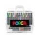 ROTULADOR MARCA UNI POSCA MARCADOR DE PINTURA PUNTA CONICA MALETIN PVC DE 20 UNIDADES COLORES SURTIDOS