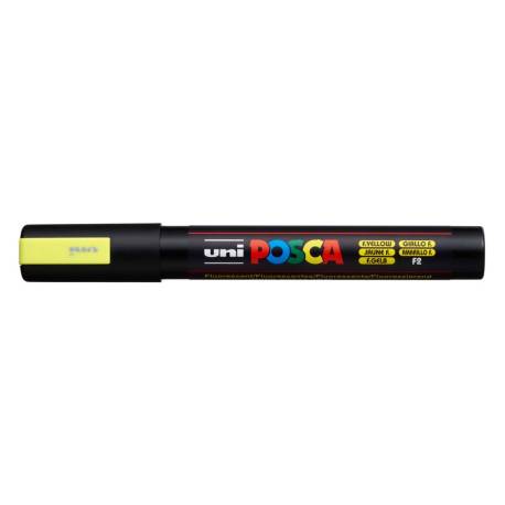 ROTULADOR MARCA UNI POSCA PC-5M MARCADOR DE PINTURA PUNTA CONICA 1,8-2,5 MM AMARILLO FLUORESCENTE