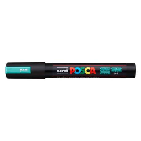 ROTULADOR MARCA UNI POSCA PC-5M MARCADOR DE PINTURA PUNTA CONICA 1,8-2,5 MM VERDE METALICO