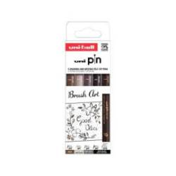 ROTULADOR MARCA UNIBALL PIN PUNTA PINCEL FLEXIBLE BLISTER DE 5 UNIDADES COLORES SURTIDOS