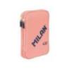 PLUMIER ESCOLAR MARCA MILAN 430 SINCE 1918 DOBLE CON ACCESORIOS COLOR ROSA 195X50X130 MM