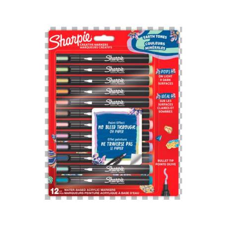 ROTULADOR MARCA SHARPIE ACRILICO EARTH TONES BLISTER DE 12 UNIDADES COLORES SURTIDOS