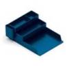 BANDEJA SOBREMESA PLASTICO MARCA Q-CONNECT ORGANIZADOR DE ESCRITORIO CON 4 DEPARTAMENTOS COLOR AZUL