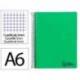 CUADERNO ESPIRAL MARCA LIDERPAPEL A6 MICRO WONDER TAPA PLASTICO 120H 90GR CUADRO 5MM 4 BANDAS COLOR VERDE OSCURO
