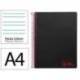 CUADERNO ESPIRAL MARCA LIDERPAPEL A4 WONDER TAPA PLASTICO 80H 90GR PAUTA ANCHA 3,5MM CON MARGEN COLOR NEGRO