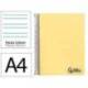 CUADERNO ESPIRAL MARCA LIDERPAPEL A4 WONDER TAPA PLASTICO 80H 90GR PAUTA ANCHA 3,5MM CON MARGEN COLOR AMARILLO