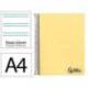 CUADERNO ESPIRAL MARCA LIDERPAPEL A4 WONDER TAPA PLASTICO 80H 90GR PAUTA ESTRECHA 2,5MM CON MARGEN COLOR AMARILLO