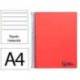CUADERNO ESPIRAL LIDERPAPEL DIN A4 WONDER TAPA PLASTICO 80H 90GR RAYADO HORIZONTAL CON MARGEN COLOR ROJO