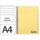 CUADERNO ESPIRAL MARCA LIDERPAPEL A4 WONDER TAPA PLASTICO 80H 90GR RAYADO HORIZONTAL CON MARGEN COLOR AMARILLO