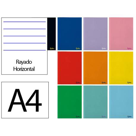 LIBRETA MARCA LIDERPAPEL SMART A4 48 HOJAS 75G/M2 HORIZONTAL CON DOBLE MARGEN COLORES SURTIDOS