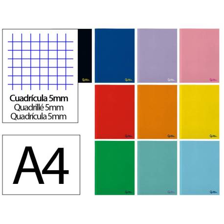 LIBRETA MARCA LIDERPAPEL SMART A4 48 HOJAS 75G/M2 CUADRO 5MM CON MARGEN COLORES SURTIDOS