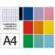 LIBRETA MARCA LIDERPAPEL SMART A4 48 HOJAS 75G/M2 CUADRO 4MM CON MARGEN COLORES SURTIDOS