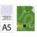RECAMBIO MARCA LIDERPAPEL DIN A5 100 HOJAS 75 GR CUADRO 3MM CON MARGEN 6 TALADROS