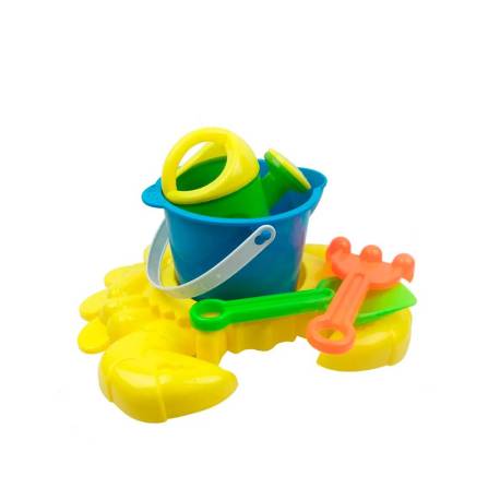 CUBO DE PLAYA MARCA AO ZHI PARA JUGAR CON LA ARENA SET 7 PIEZAS CANGREJO
