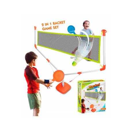 RAQUETAS MARCA KINGSPORT CON RED 2 EN 1 TENIS Y BADMINTON +3 AÑOS