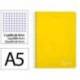 CUADERNO ESPIRAL MARCA LIDERPAPEL DIN A5 WITTY TAPA DURA 80H 90GR CUADRO 4MM CON MARGEN COLOR AMARILLO