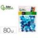 POMPONES DE COLORES MARCA LIDERPAPEL 1,5 CM TONALIDADES AZULES BOLSA CON 80 UNIDADES