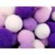 POMPONES DE COLORES MARCA LIDERPAPEL 1,5 CM TONALIDADES VIOLETA BOLSA CON 80 UNIDADES